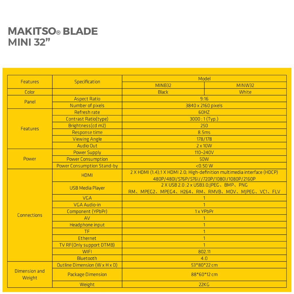 Makitso® Mini Blade 32" - 4K Digital Signage Kiosk - Image 7